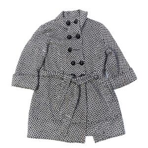 Mac & Jac Women’s Black + White Houndstooth Peacoat Jacket L